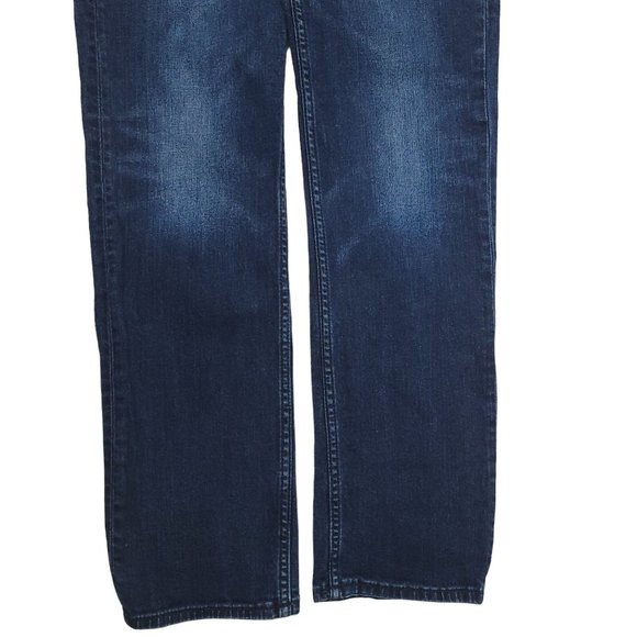 Levis 514 Mens Size 30 x 32 Dark Wash Denim Low Rise Straight Leg Pants - Picture 10 of 12